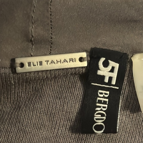 Elie‎ Tahari Sz XS gray Silk Cascade front lightweight cardigan long sleeves - Picture 5 of 8